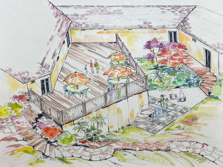 An artist’s rendition of proposed deck replacement at the Conference Center